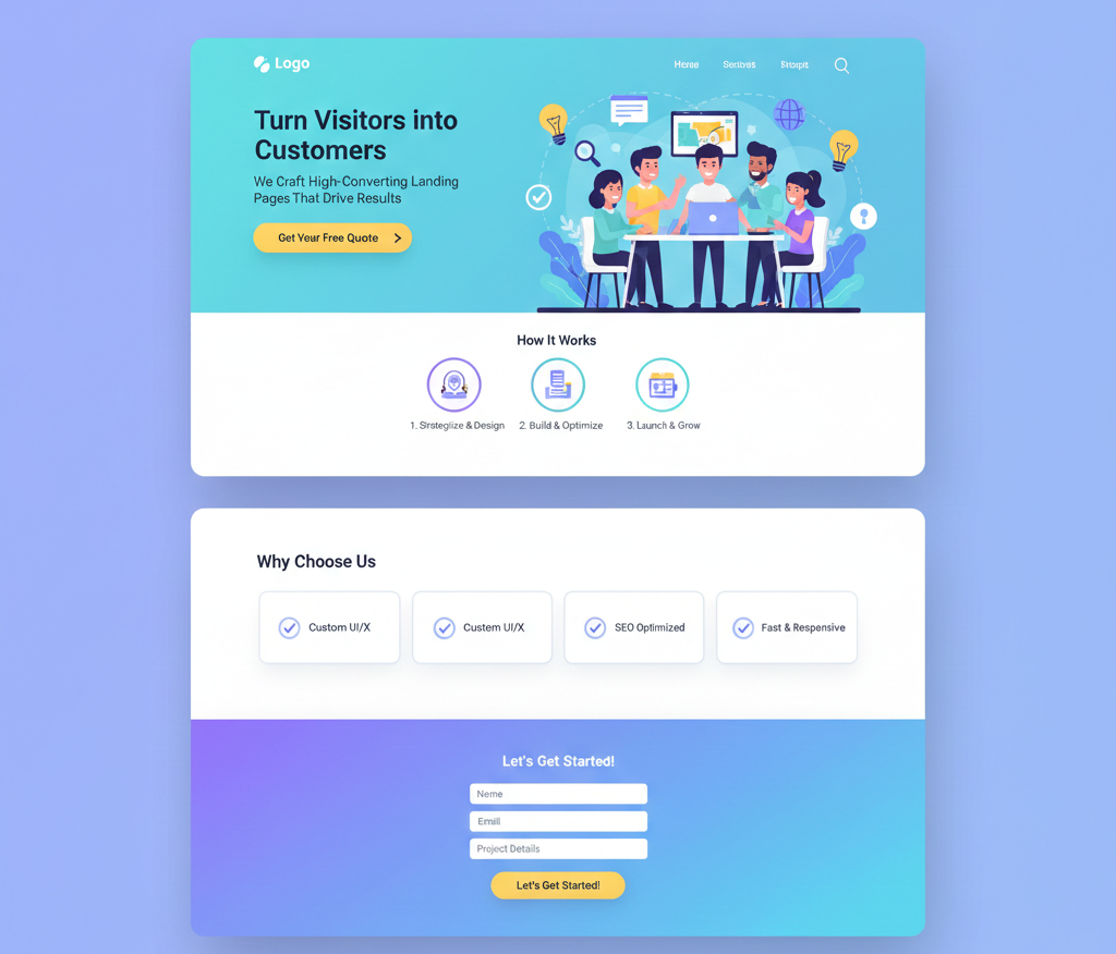 รับออกแบบ Landing Page บริษัท A Must Element